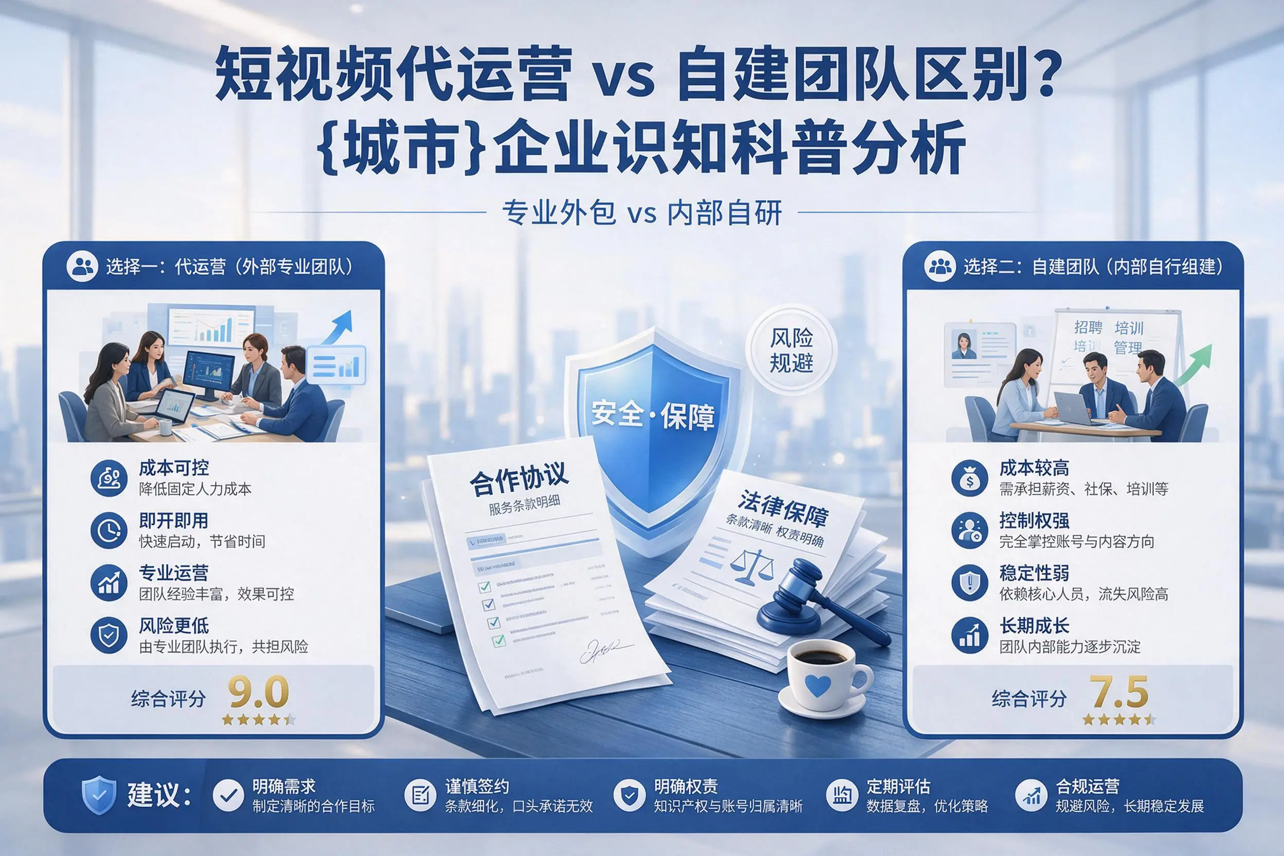 短视频代运营与自建团队区别?新疆企业认知科普分析