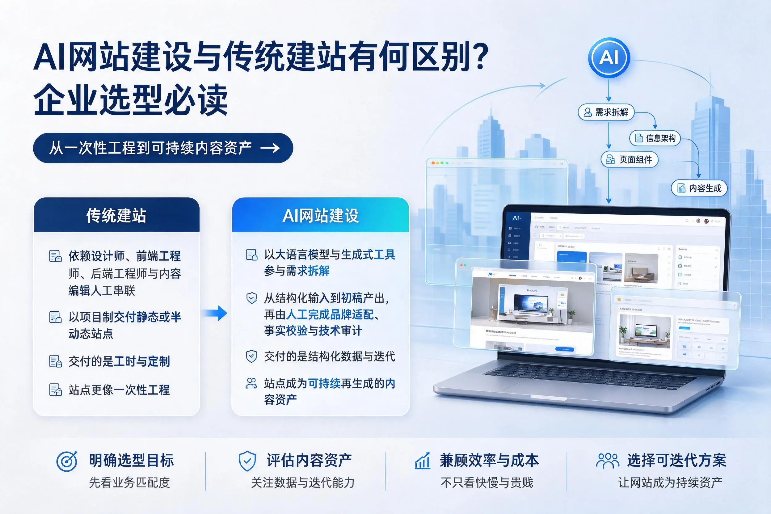 AI网站建设与传统建站有何区别?新疆企业选型必读