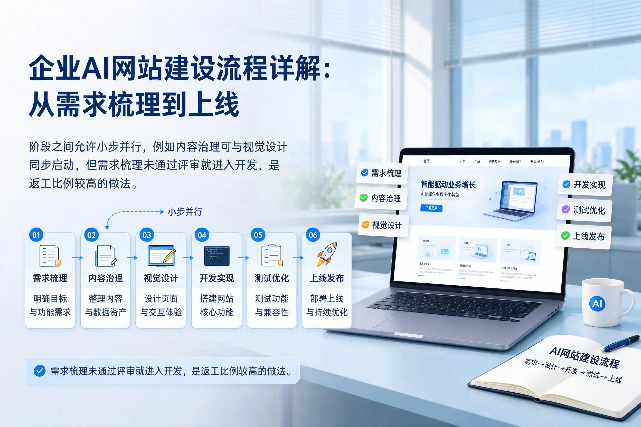 新疆企业AI网站建设流程详解:从需求梳理到上线