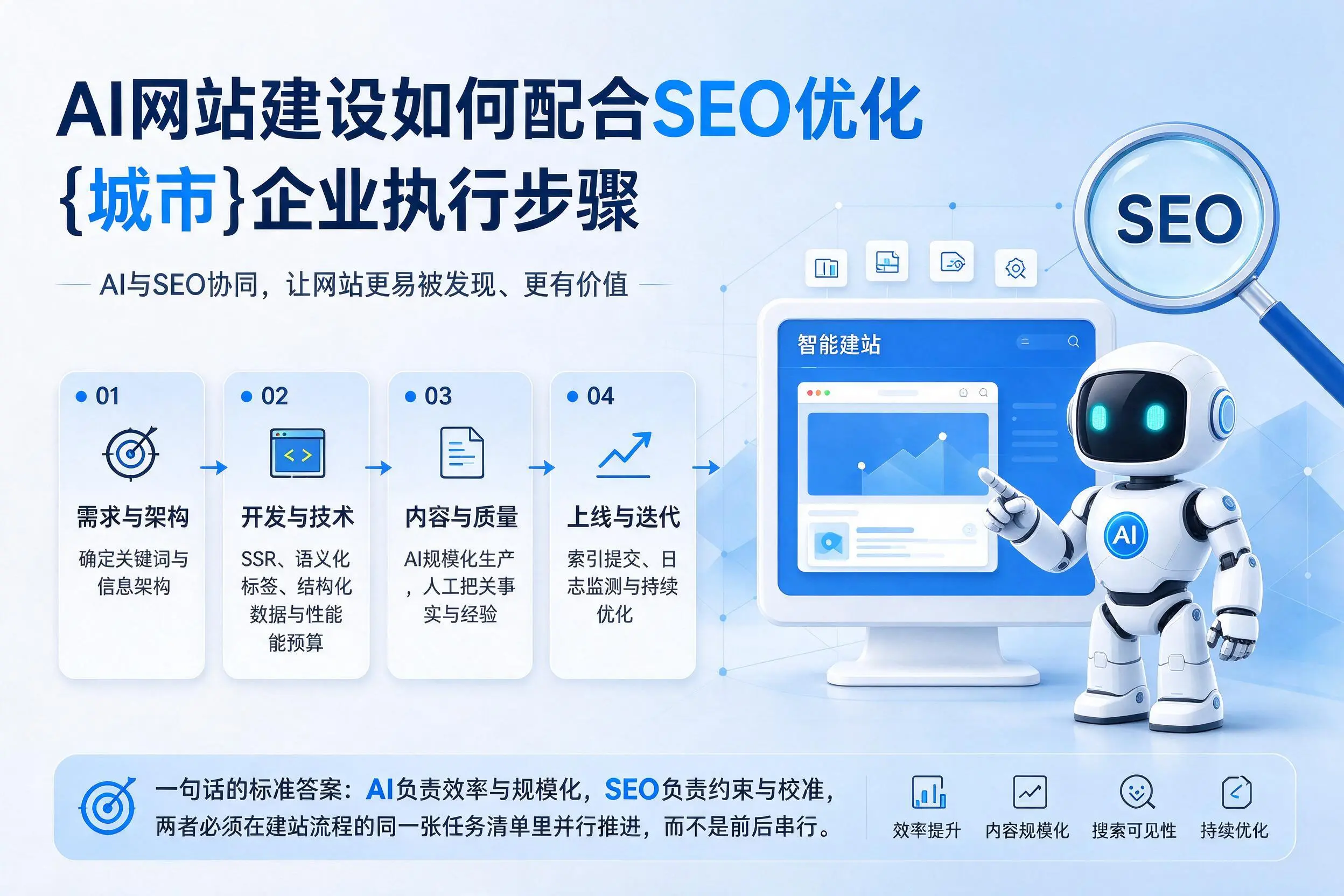 AI网站建设如何配合SEO优化,新疆企业执行步骤