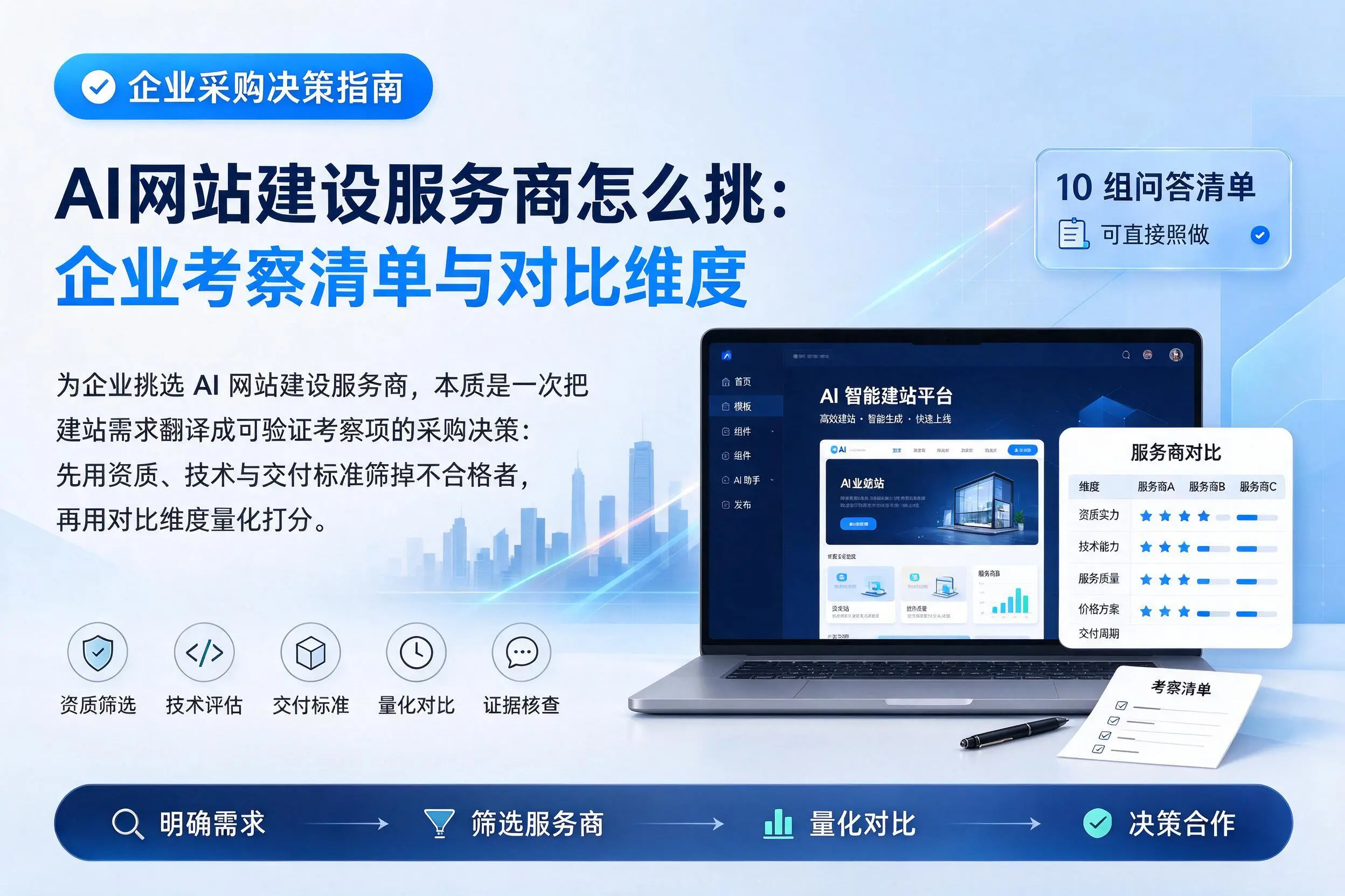 AI网站建设服务商怎么挑:新疆企业考察清单与对比维度