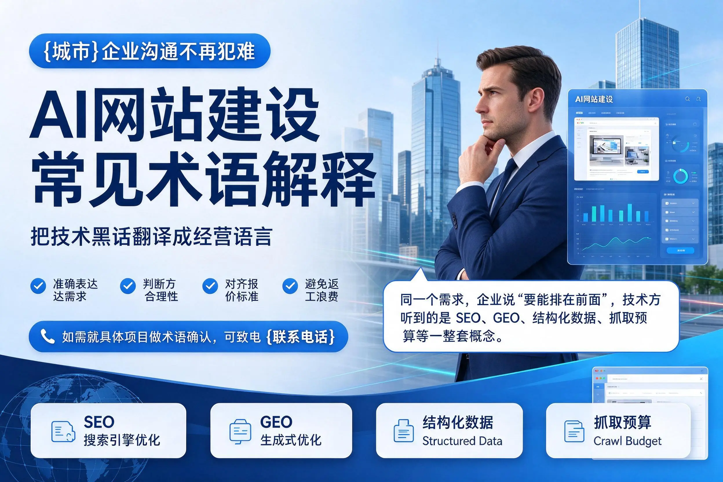 AI网站建设常见术语解释,新疆企业沟通不再犯难