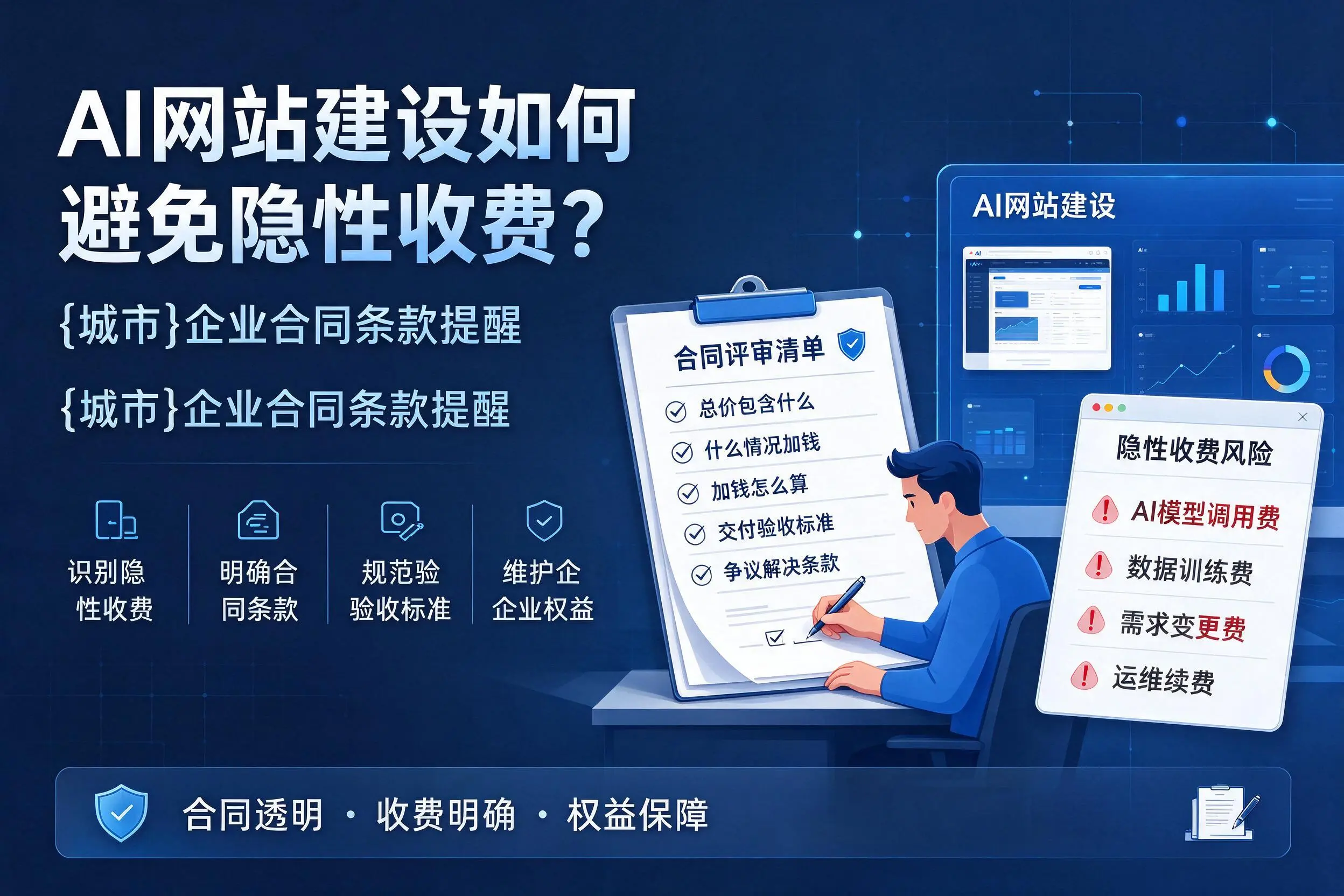 AI网站建设如何避免隐性收费?新疆企业合同条款提醒